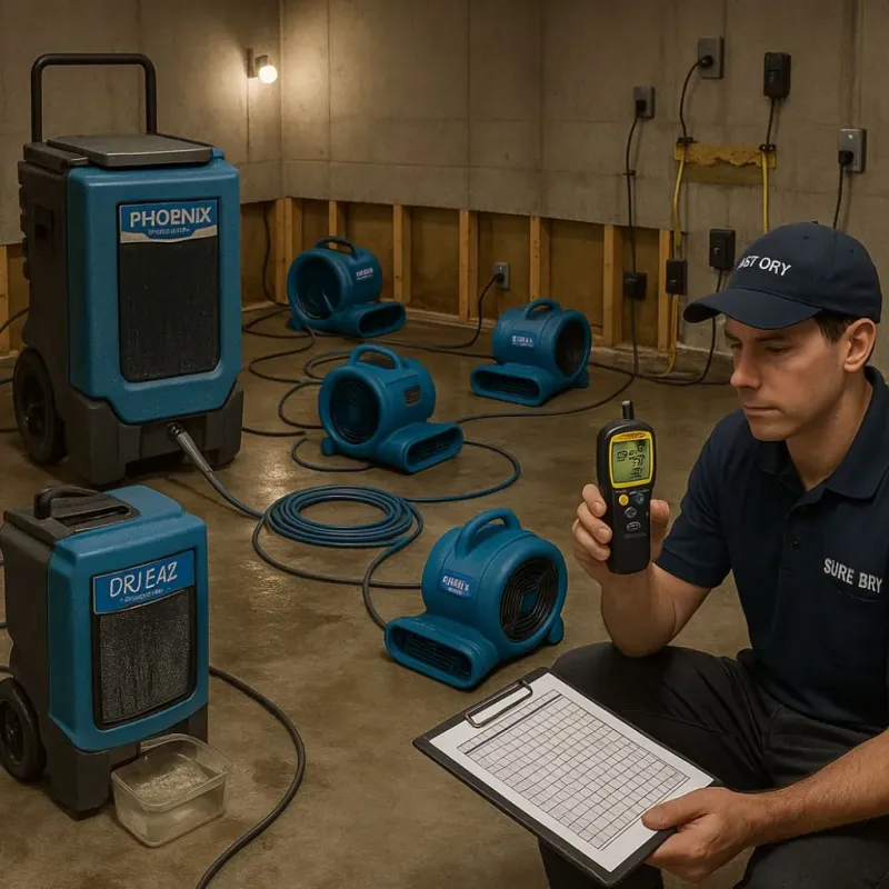 Structural Drying and Dehumidification process in Espino, PR